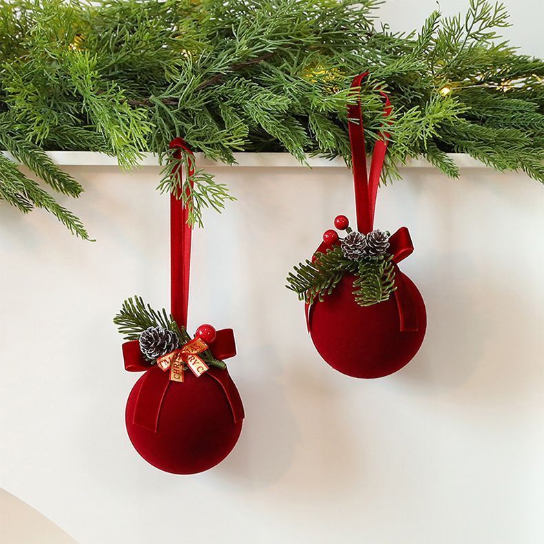 Double Flocked Bells With Bow Ornament, Stylish Christmas Tree And Window Pendant view 6