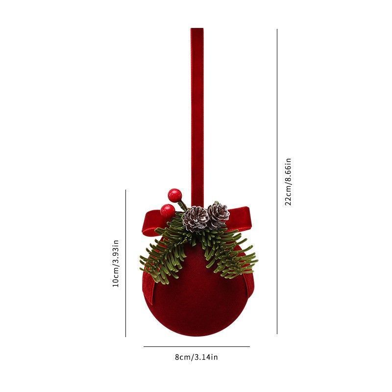 Simple Flocked Christmas Bauble Pendant — image 1