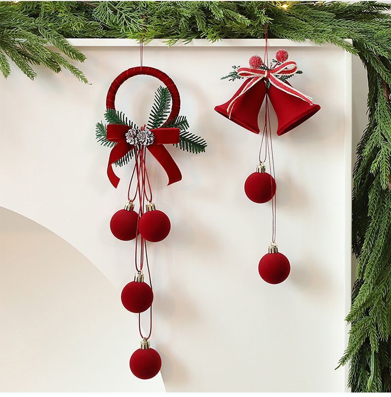 Simple Flocked Christmas Bauble Pendant view 3