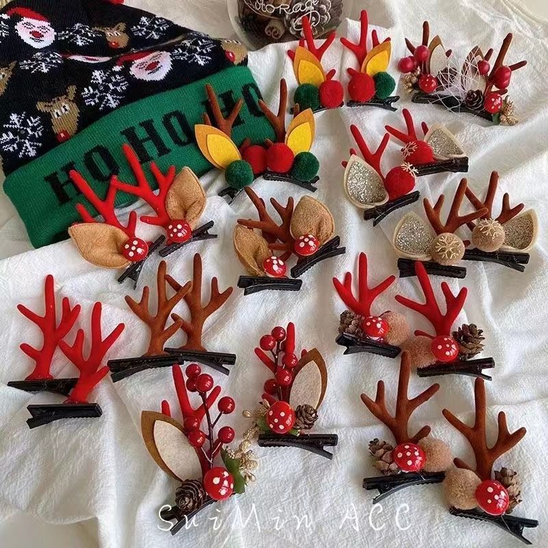 Ear Decor Brown Antler Hair Clips view 2