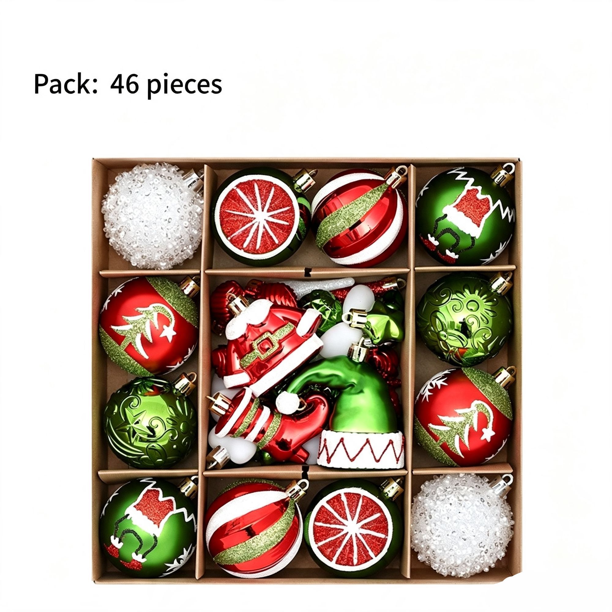 46 Pieces Hand Drawn Christmas Ball Gift Box — image 1