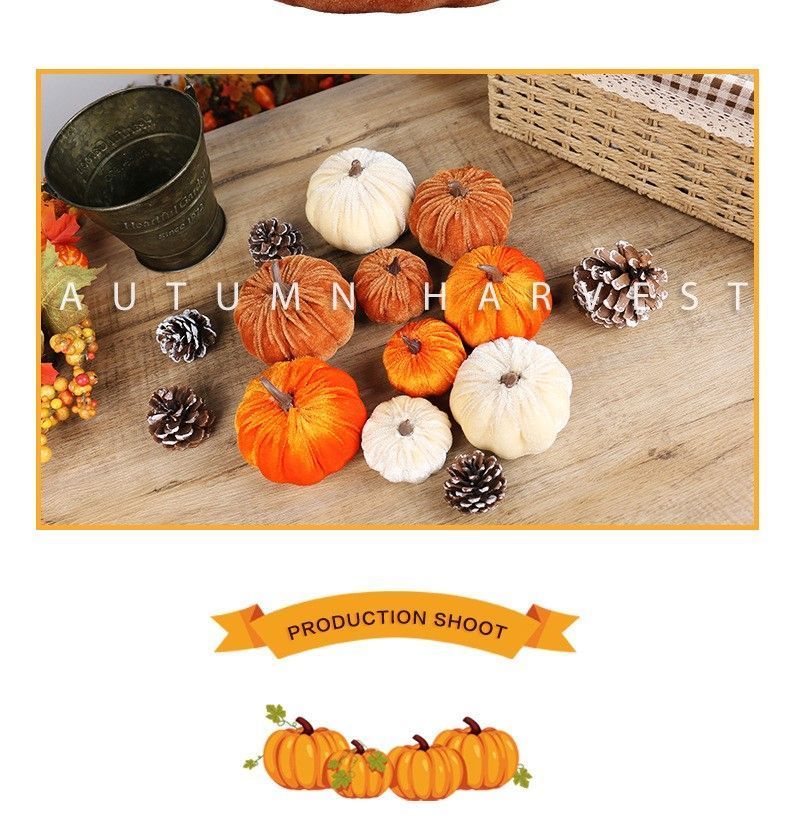 Soft Flocked Artificial Pumpkin Decor view 4