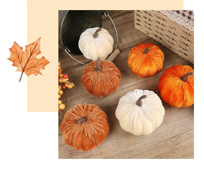 Ins Style Flocked Pumpkin Decor view 7