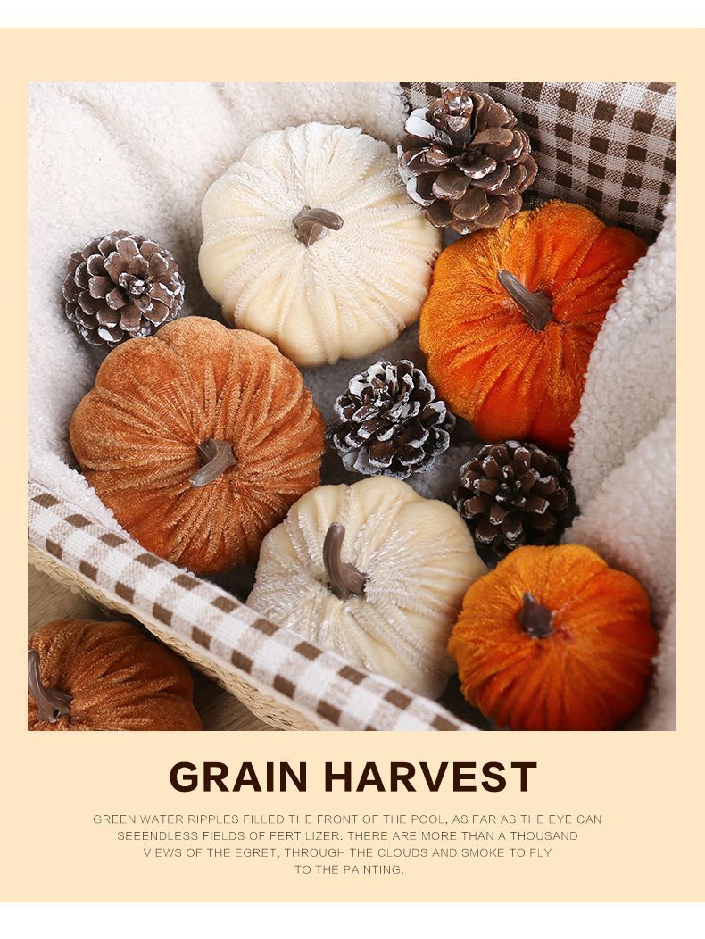 Ins Style Flocked Pumpkin Decor view 8