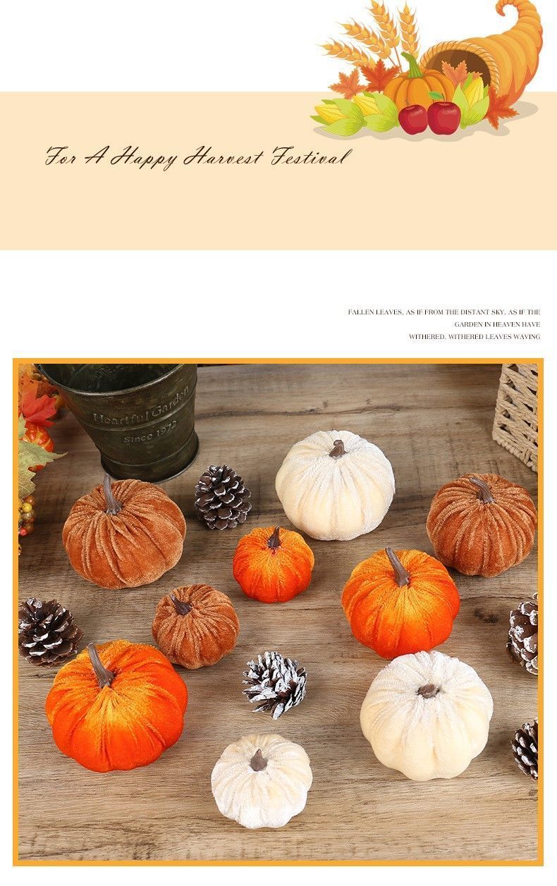 Flocked Faux Pumpkin Ornament view 3