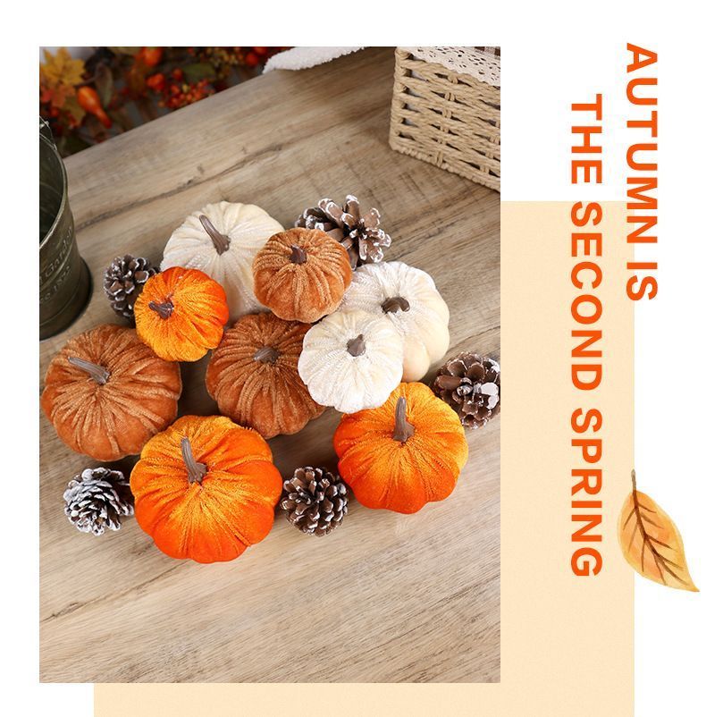 Flocked Faux Pumpkin Ornament view 6