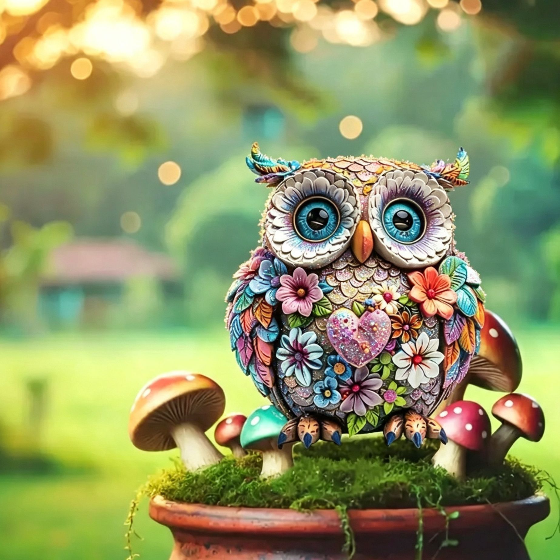 2D Flat Acrylic Two Birds With Umbrella Plant Stake view 5