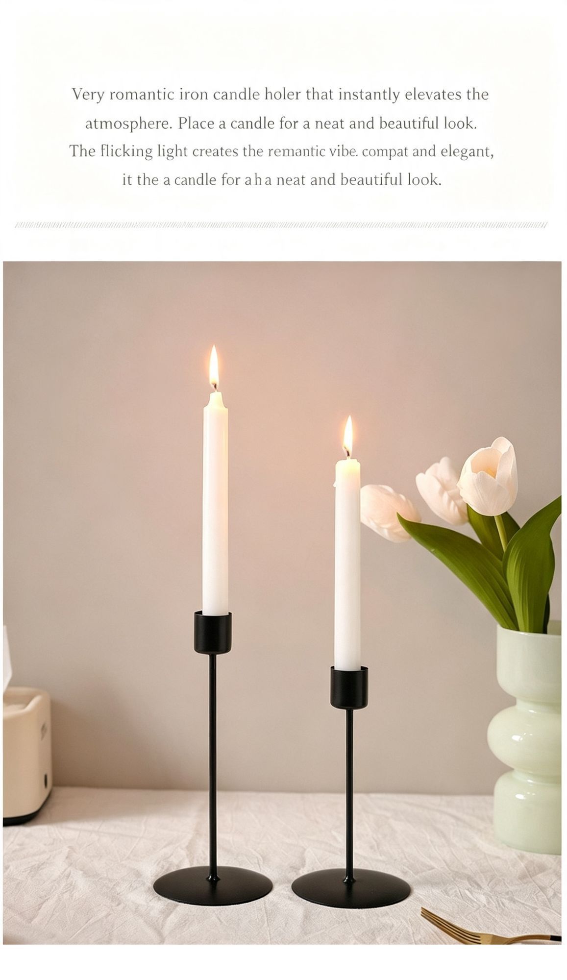 Twig Design Double Head Metal Candle Stand view 3