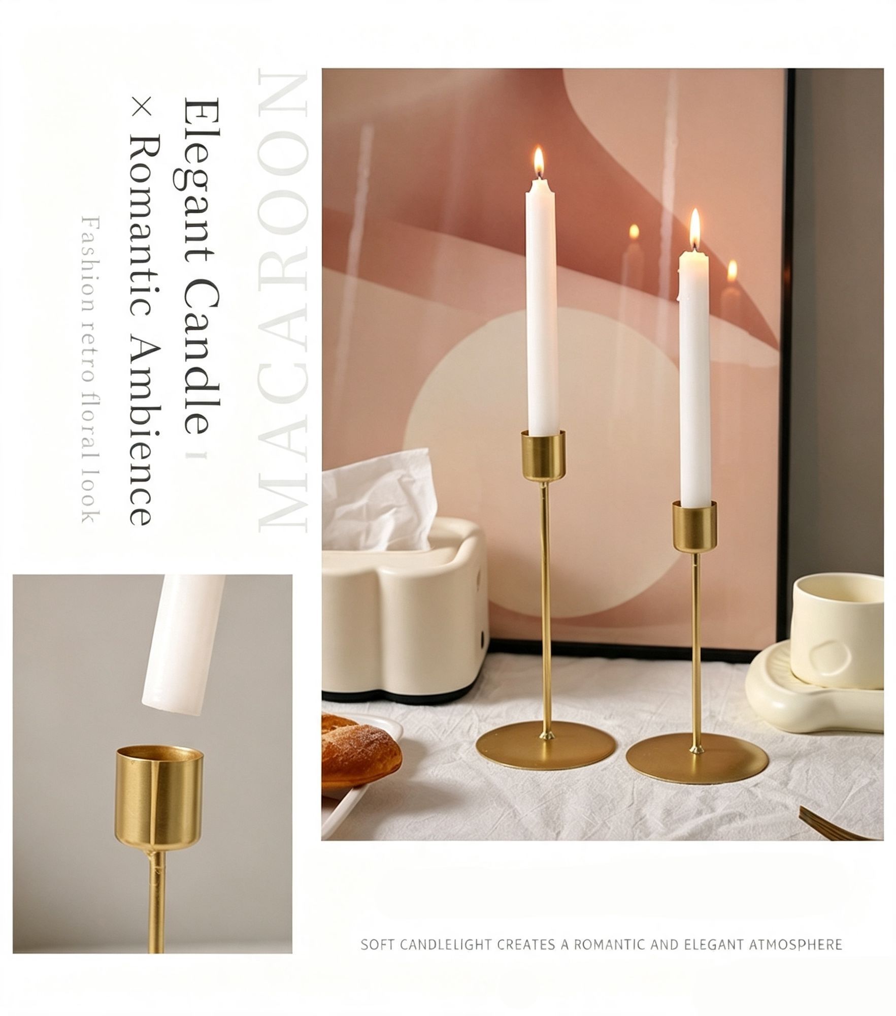 Twig Design Double Head Metal Candle Stand view 4