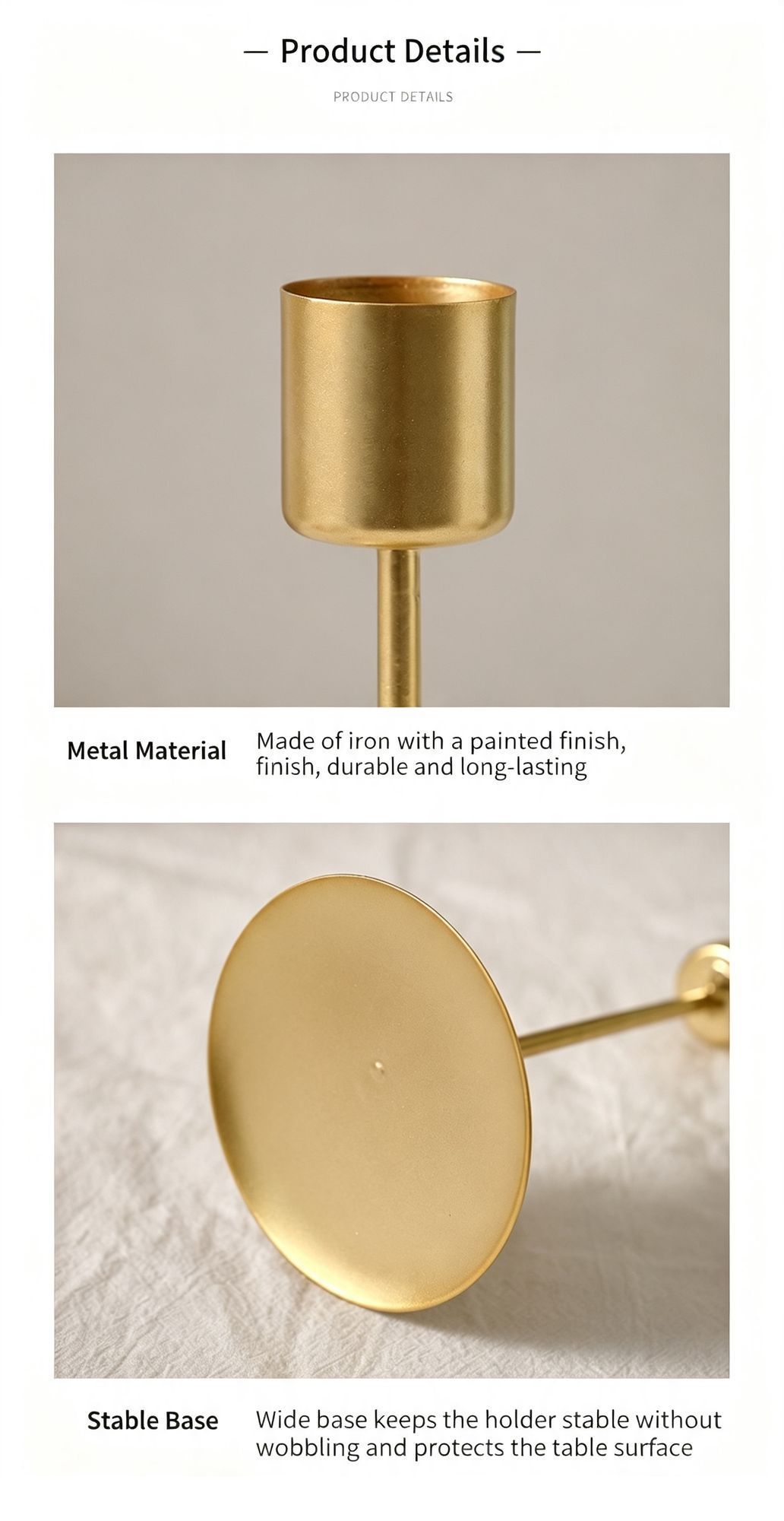 12cm Disc Base Metal Candle Holder view 10