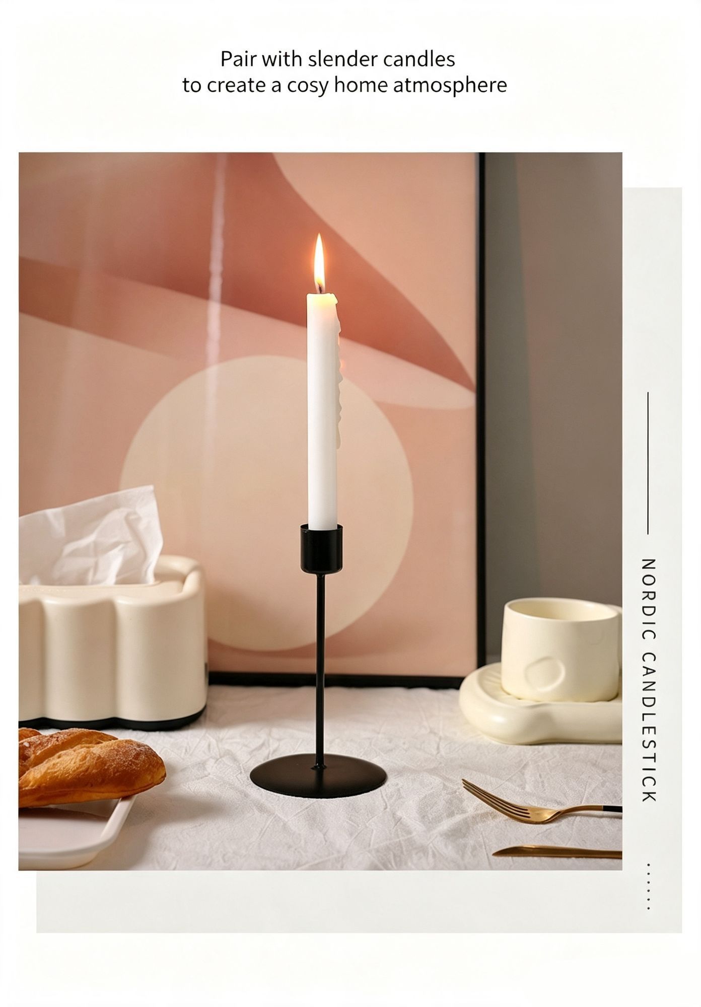 7.8cm Round Plate Iron Candle Holder view 7