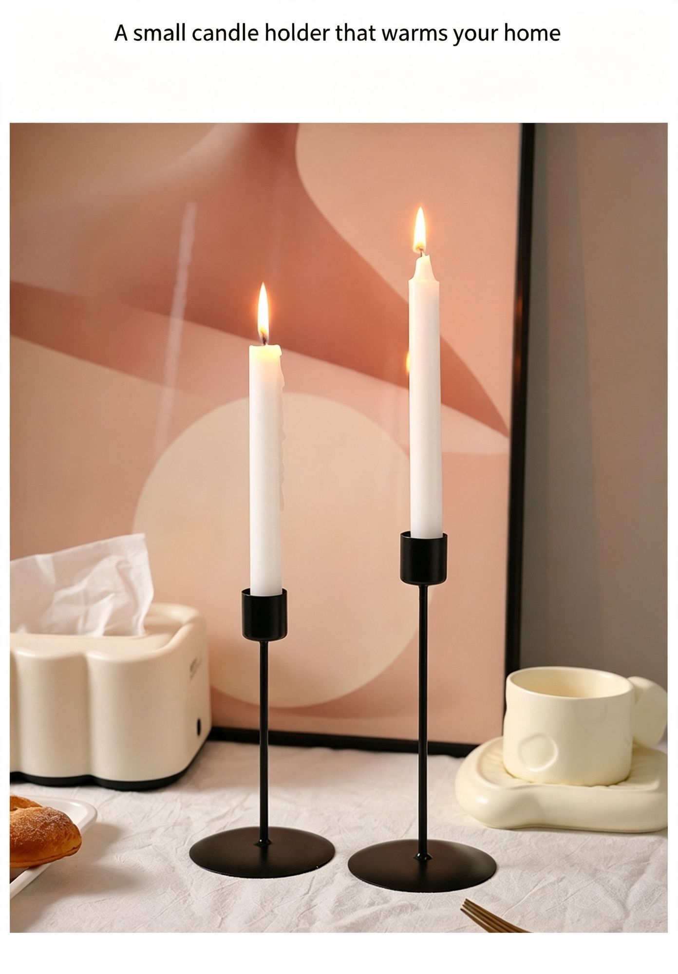 7.8cm Round Plate Iron Candle Holder view 9