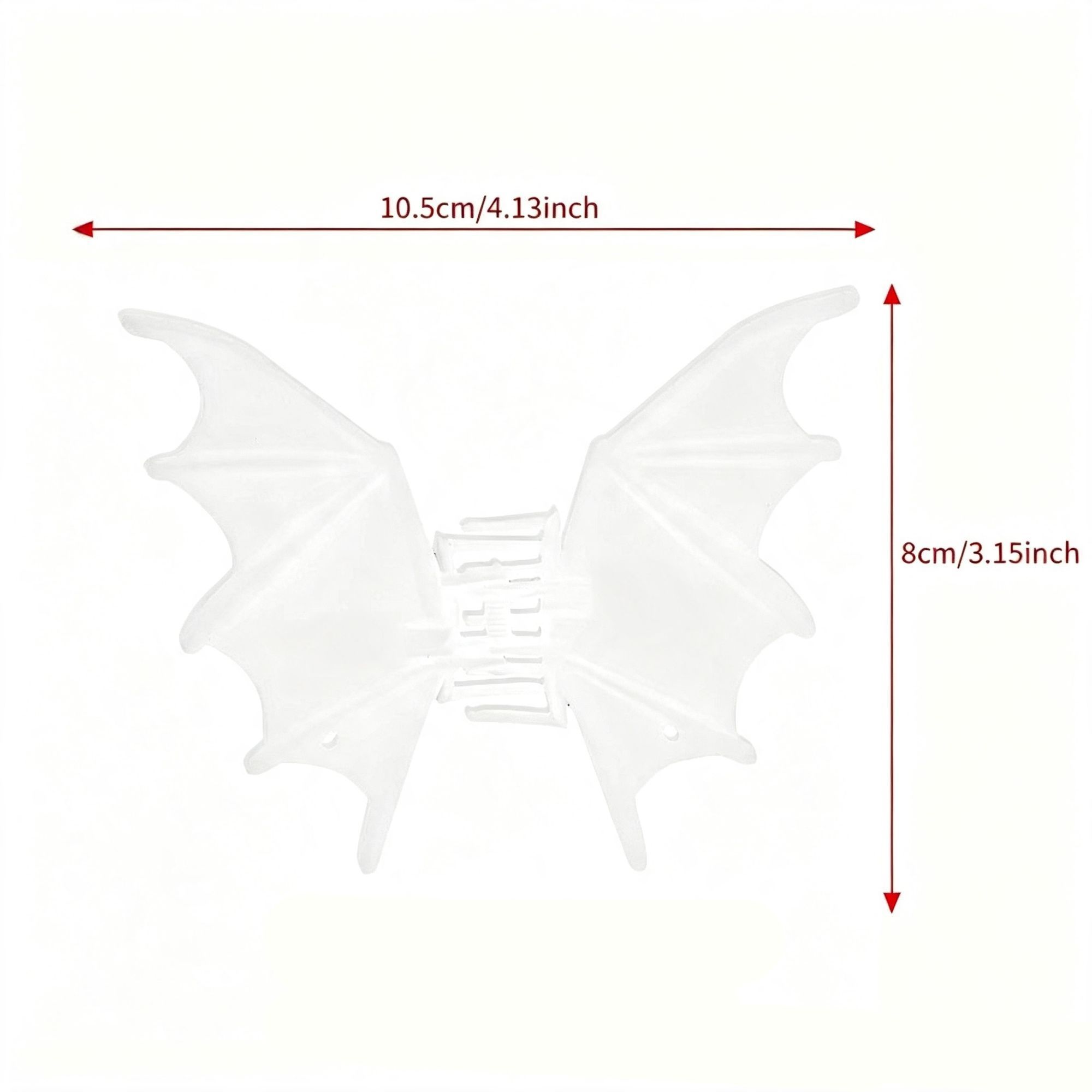 Halloween & Christmas Matte White Bat Alloy Shark Clip