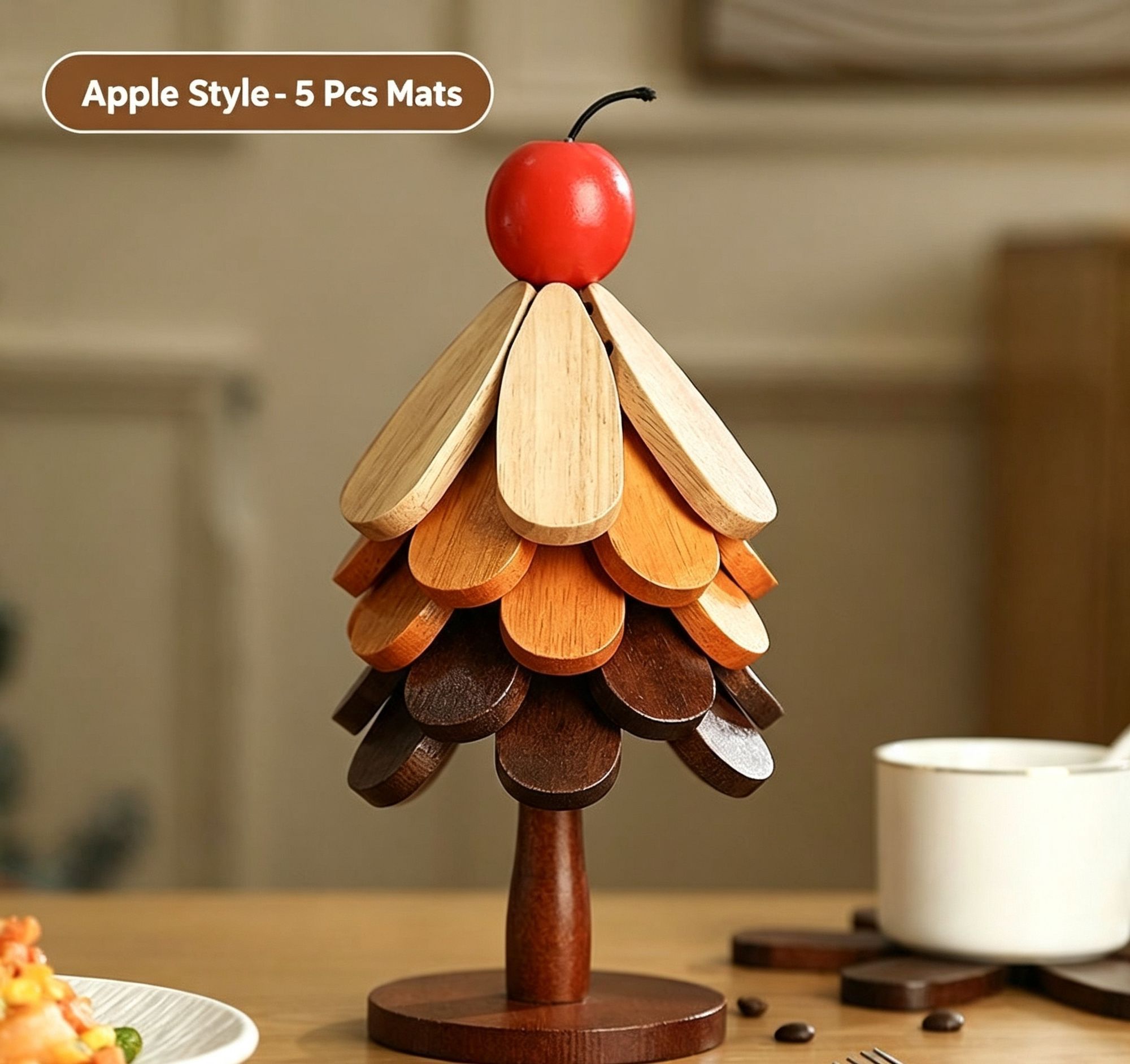 5-Tier Apple Style Christmas Tree Heat Insulation Trivet