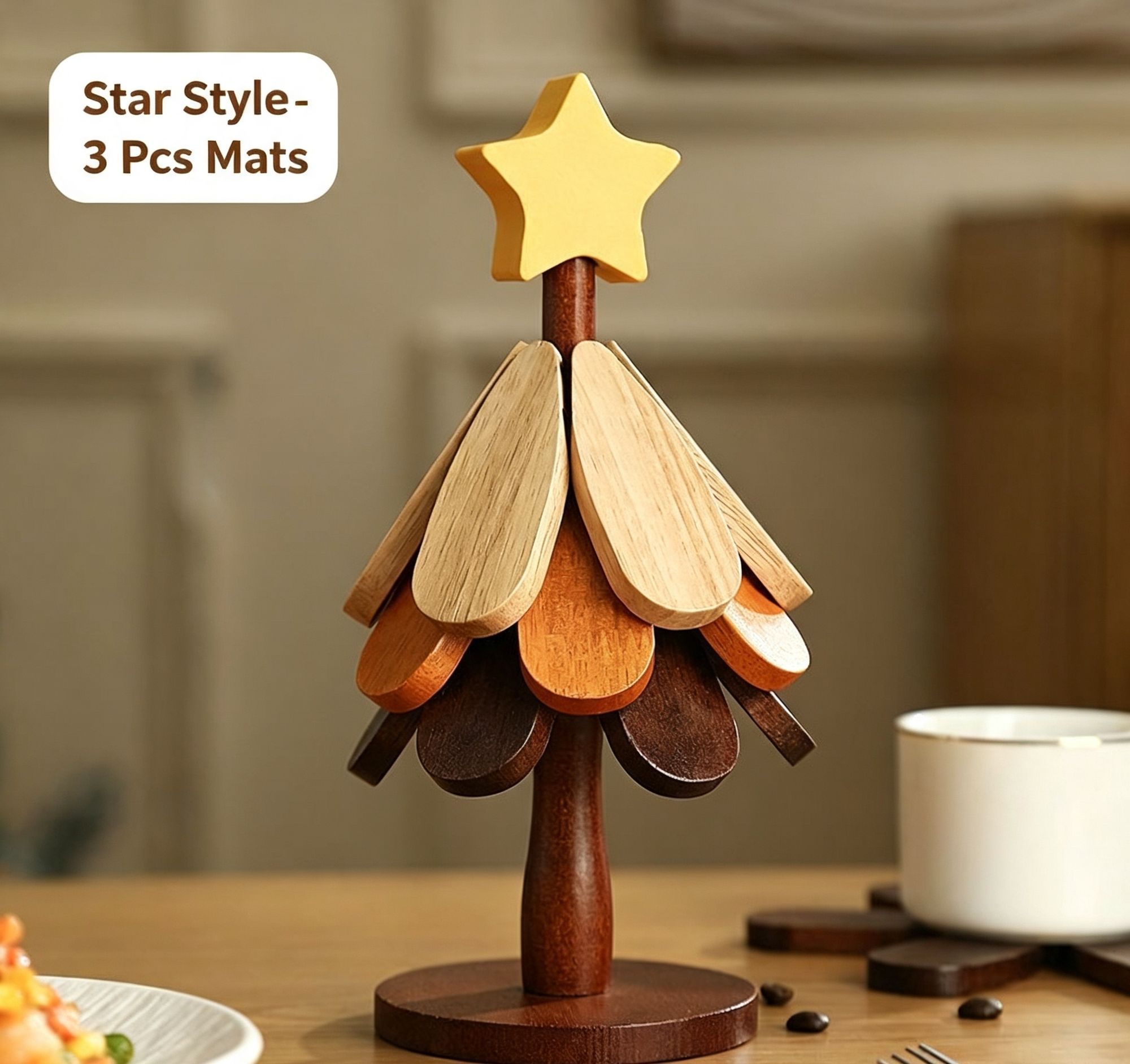 3-Tier Star Style Christmas Tree Heat Resistant Pot Mat