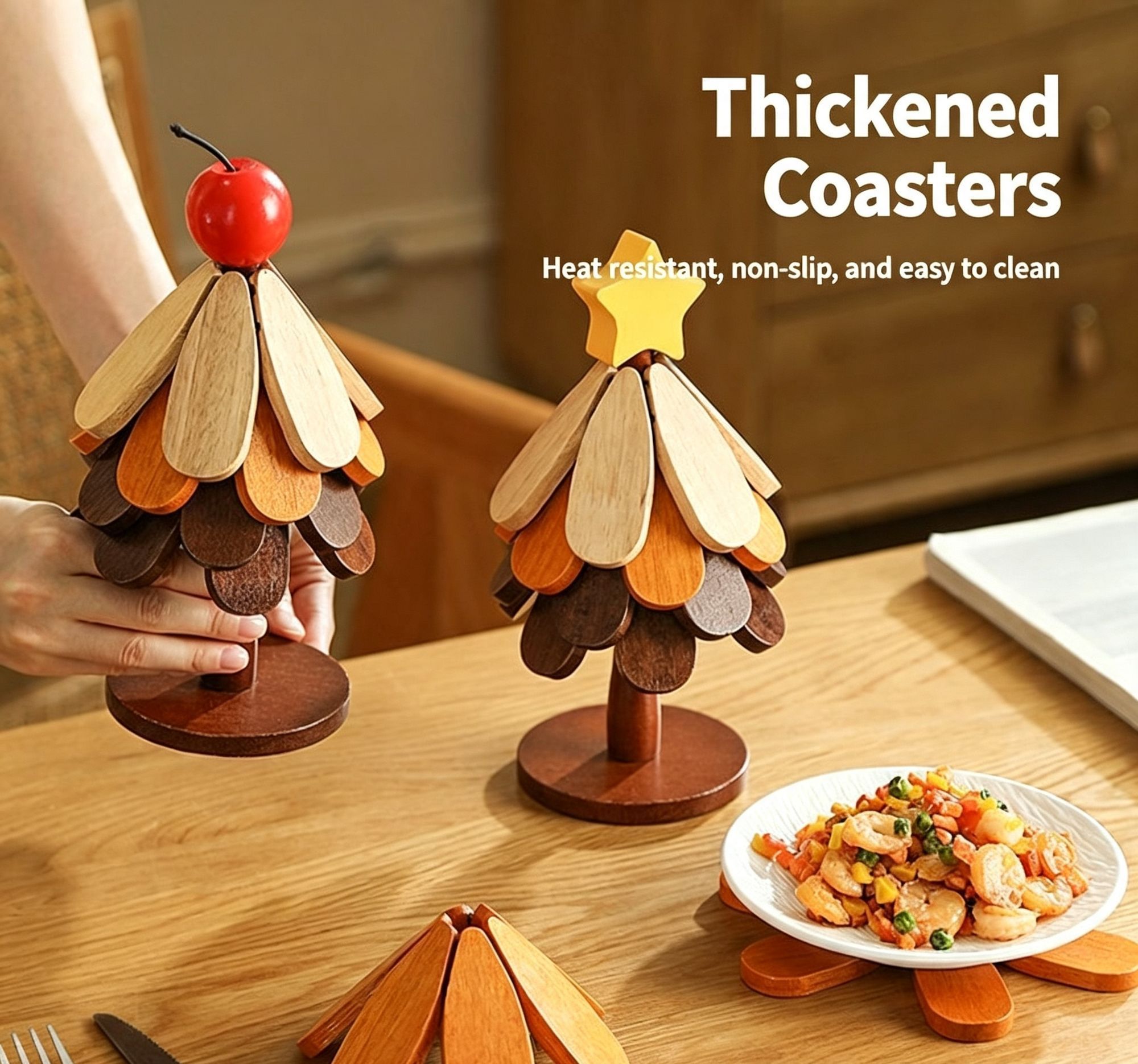 5-Tier Star Style Christmas Tree Heat Resistant Pot Mat view 4