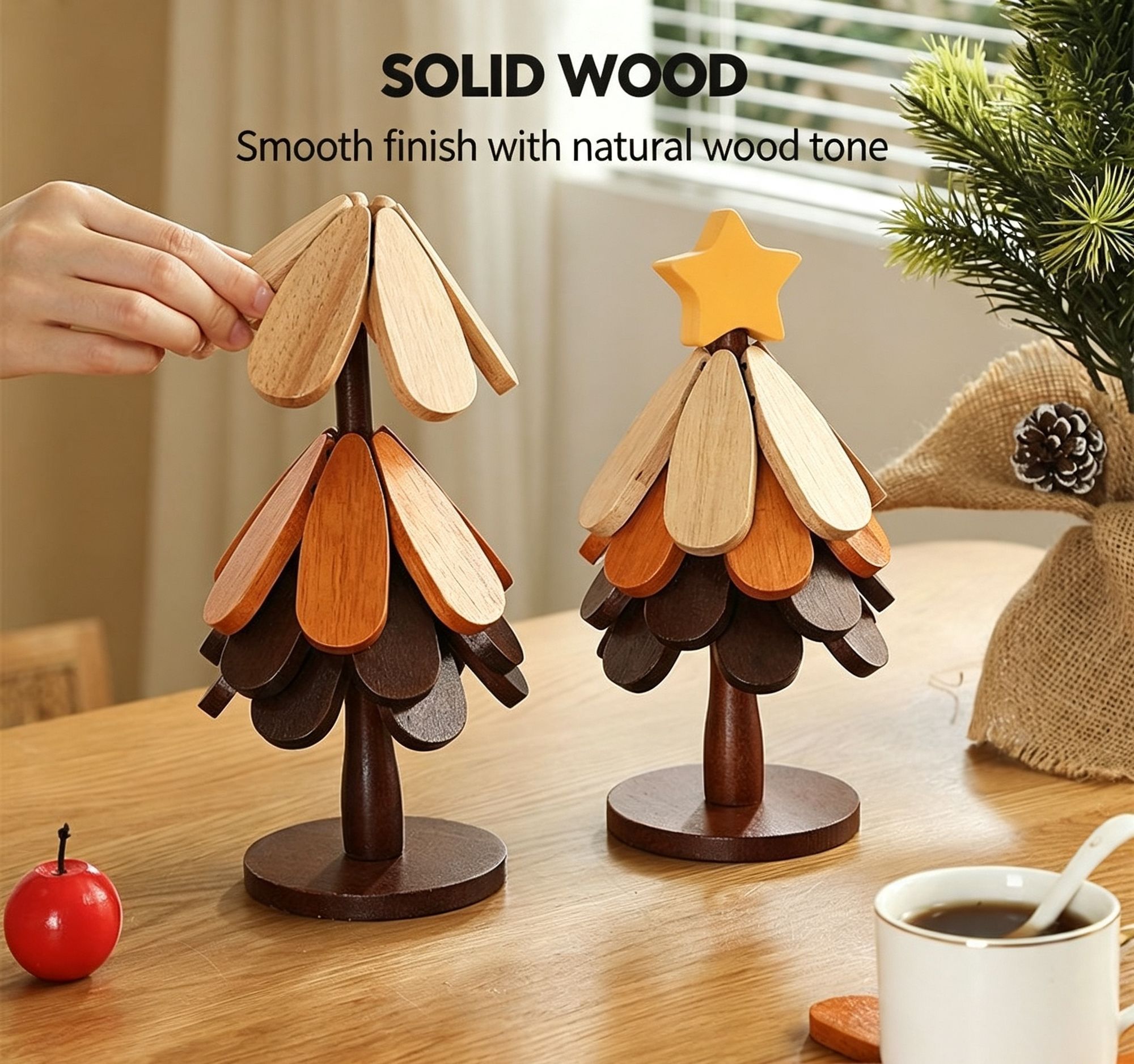 5-Tier Star Style Christmas Tree Heat Resistant Pot Mat view 5