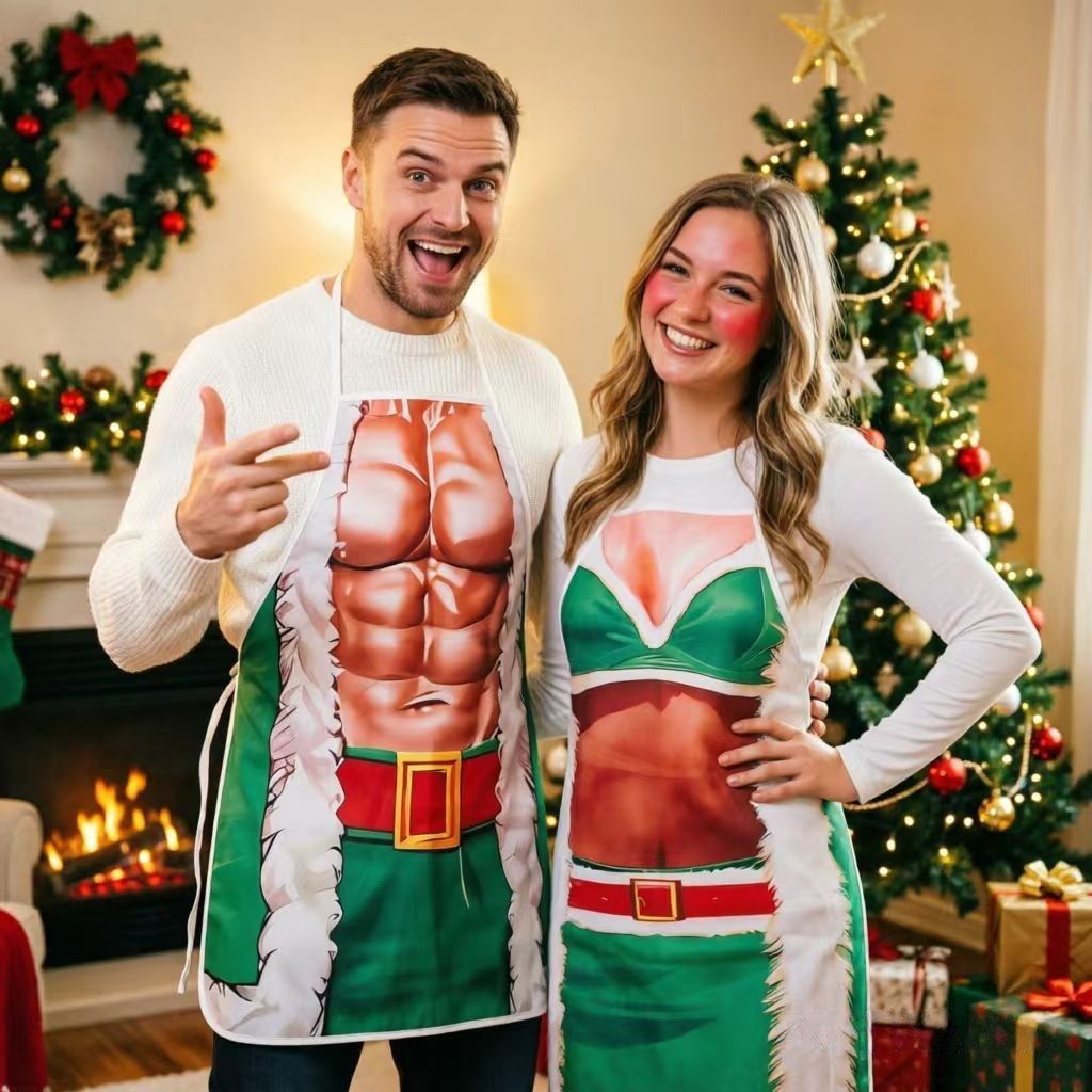 Red Female Pattern Party Apron view 4
