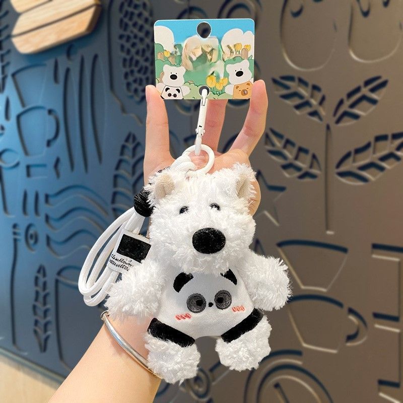Cute West Highland Dog Plush Pendant In Panda Style — image 1