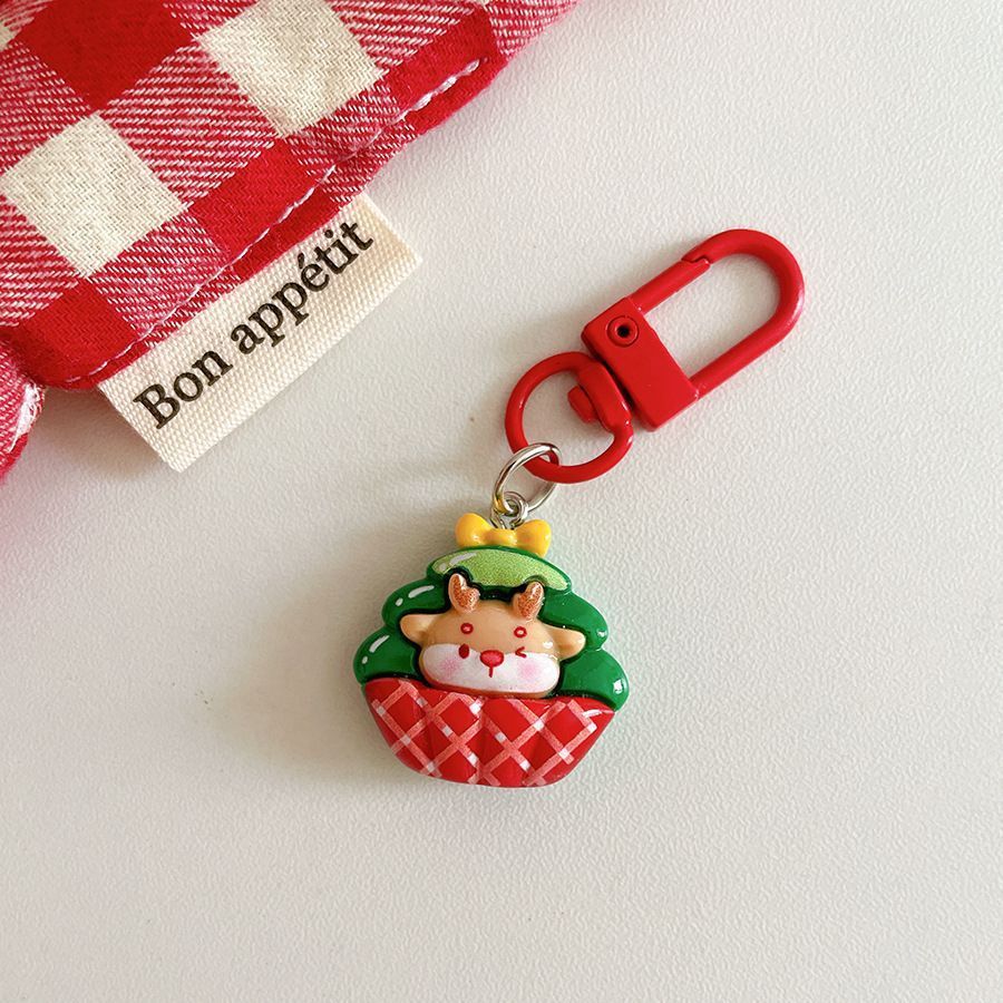 Christmas Flower Basket Resin Keychain — image 1