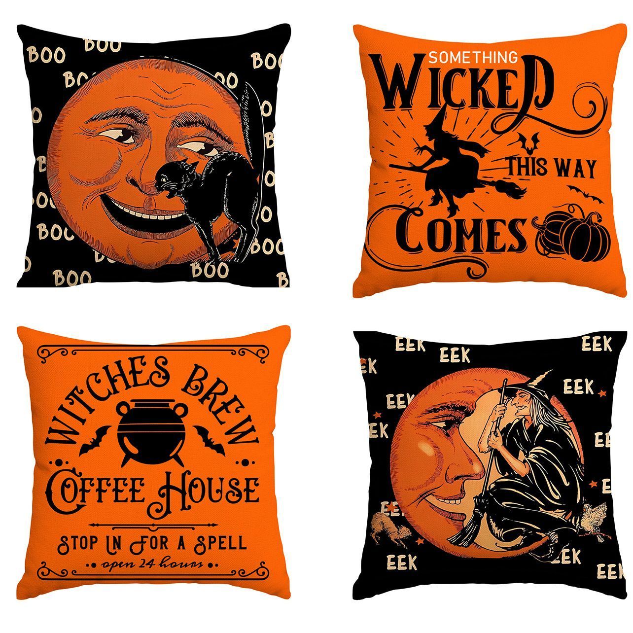 Christmas & Halloween Decorative Pillow Cover 4PC — image 1