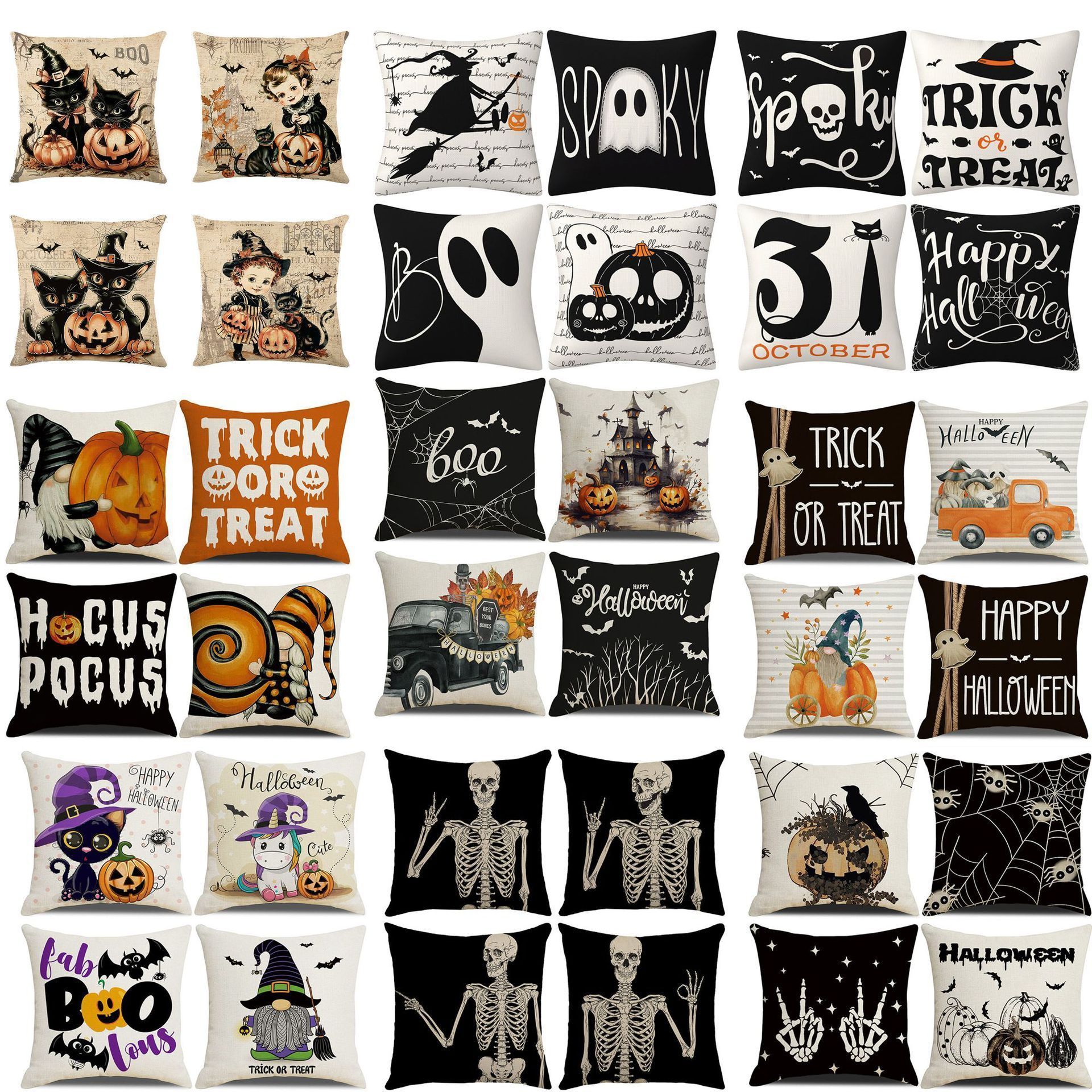 4PC Decorative Holiday Pillow Cover For Halloween & Christmas view 3