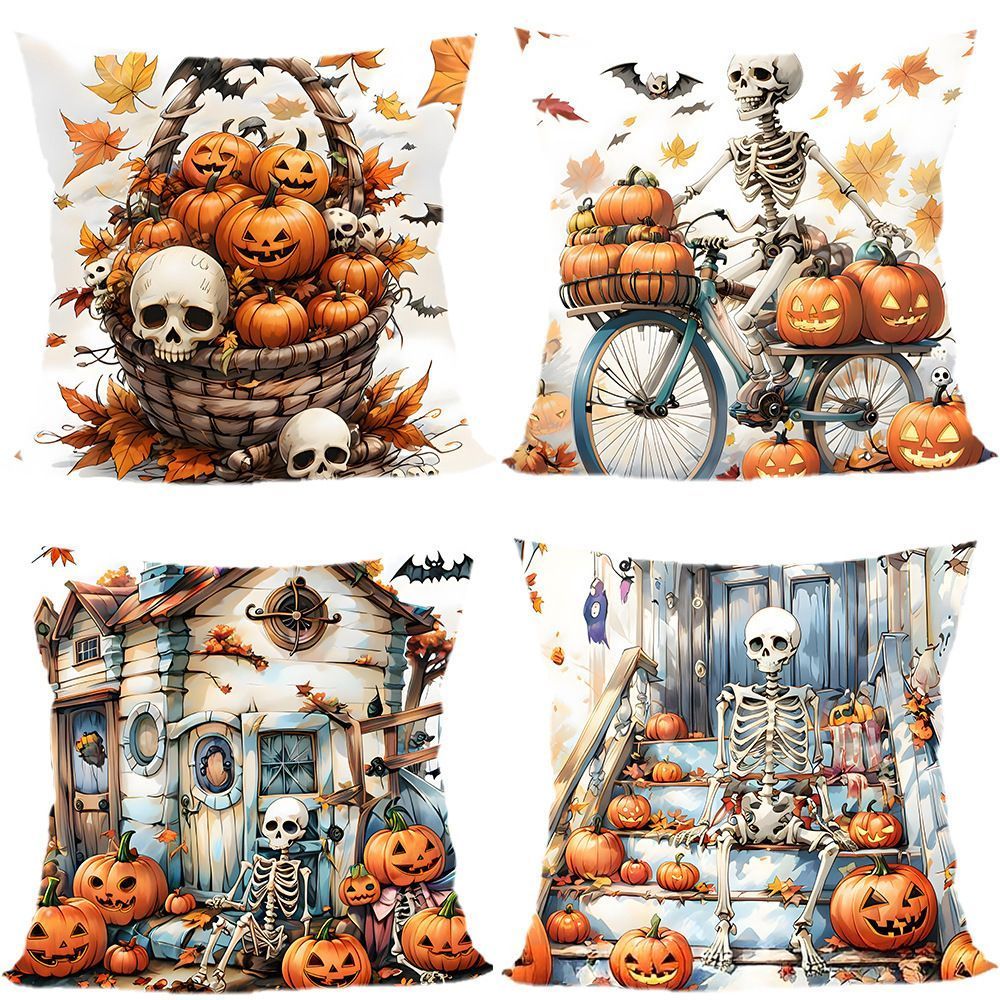 4PC Halloween & Christmas Themed Decorative Pillow Cover — image 1