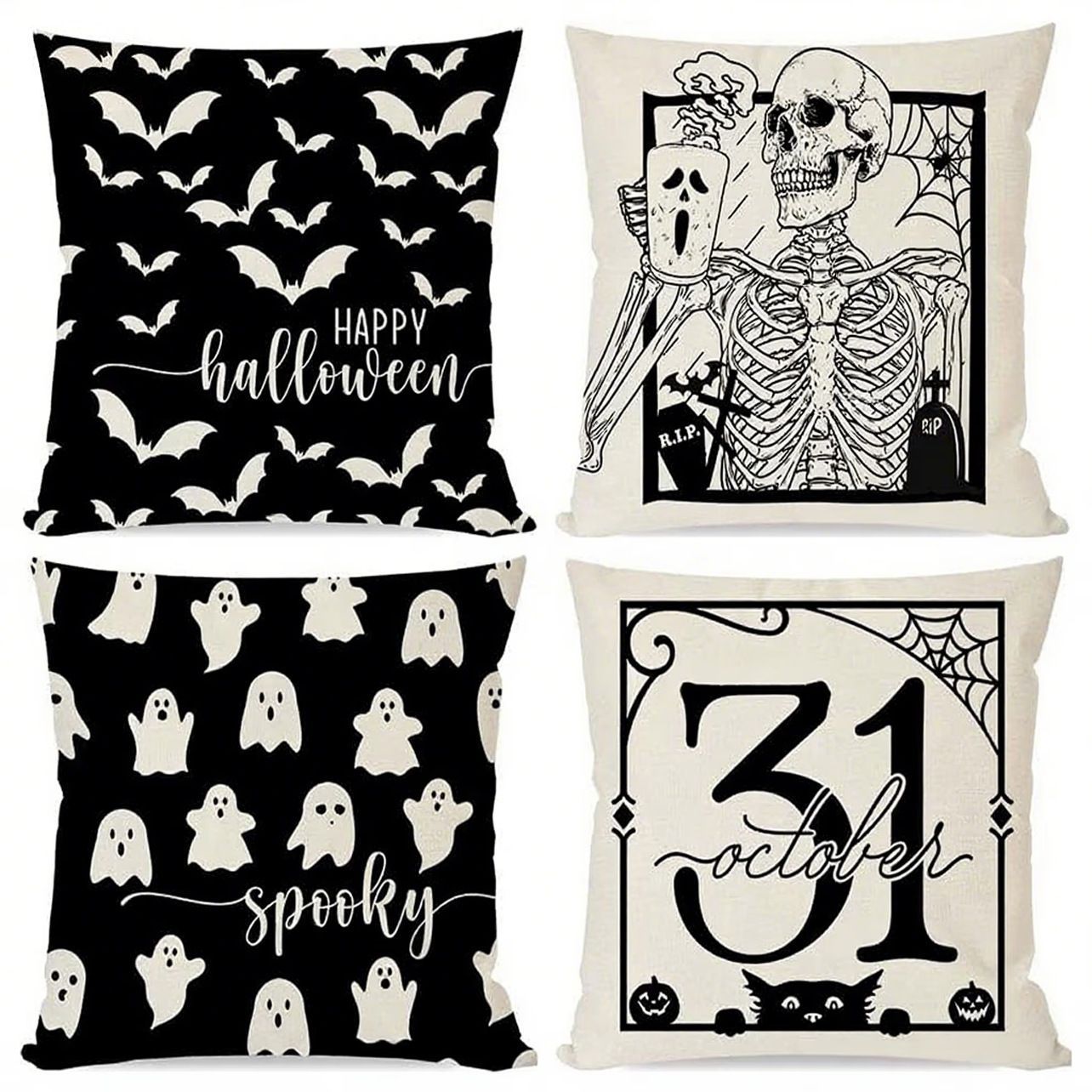 4PC Themed Household Pillow Cover Fit For Christmas & Halloween — image 1