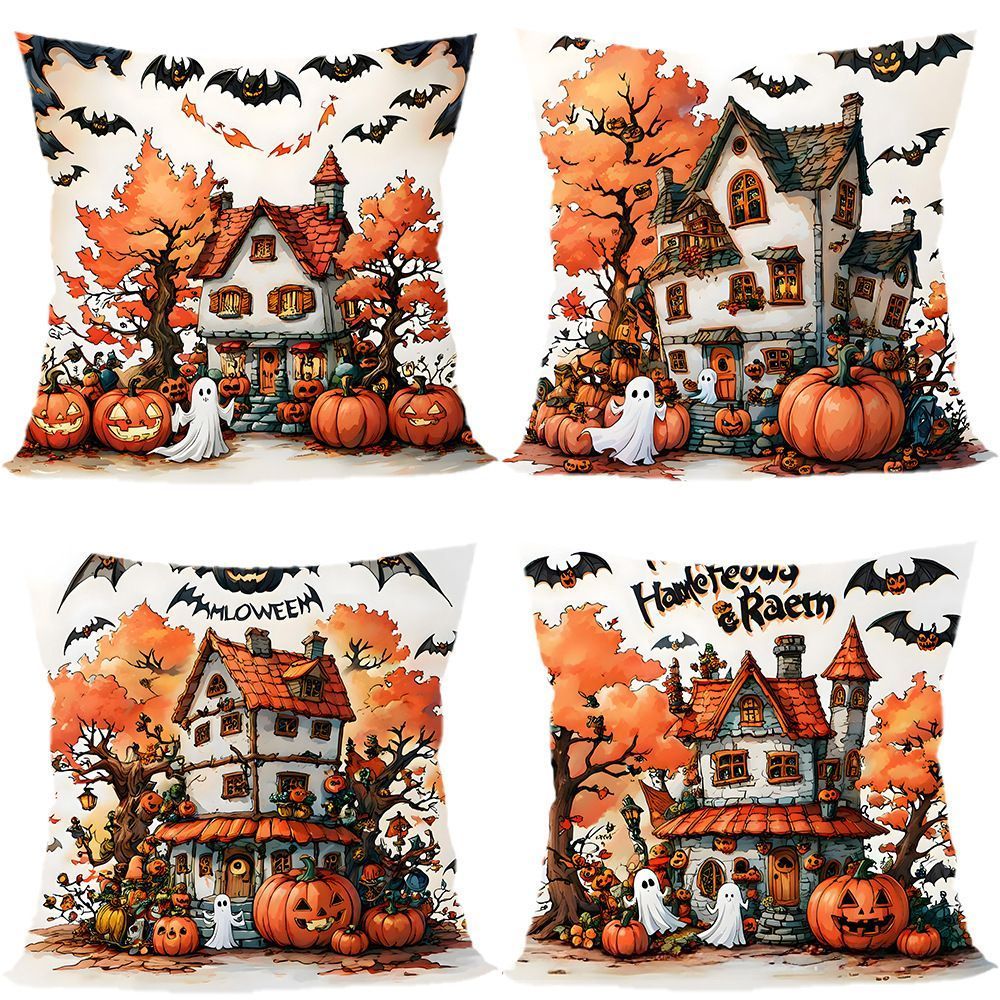 Christmas & Halloween Seasonal Decor 4PC Pillow Cover — image 1