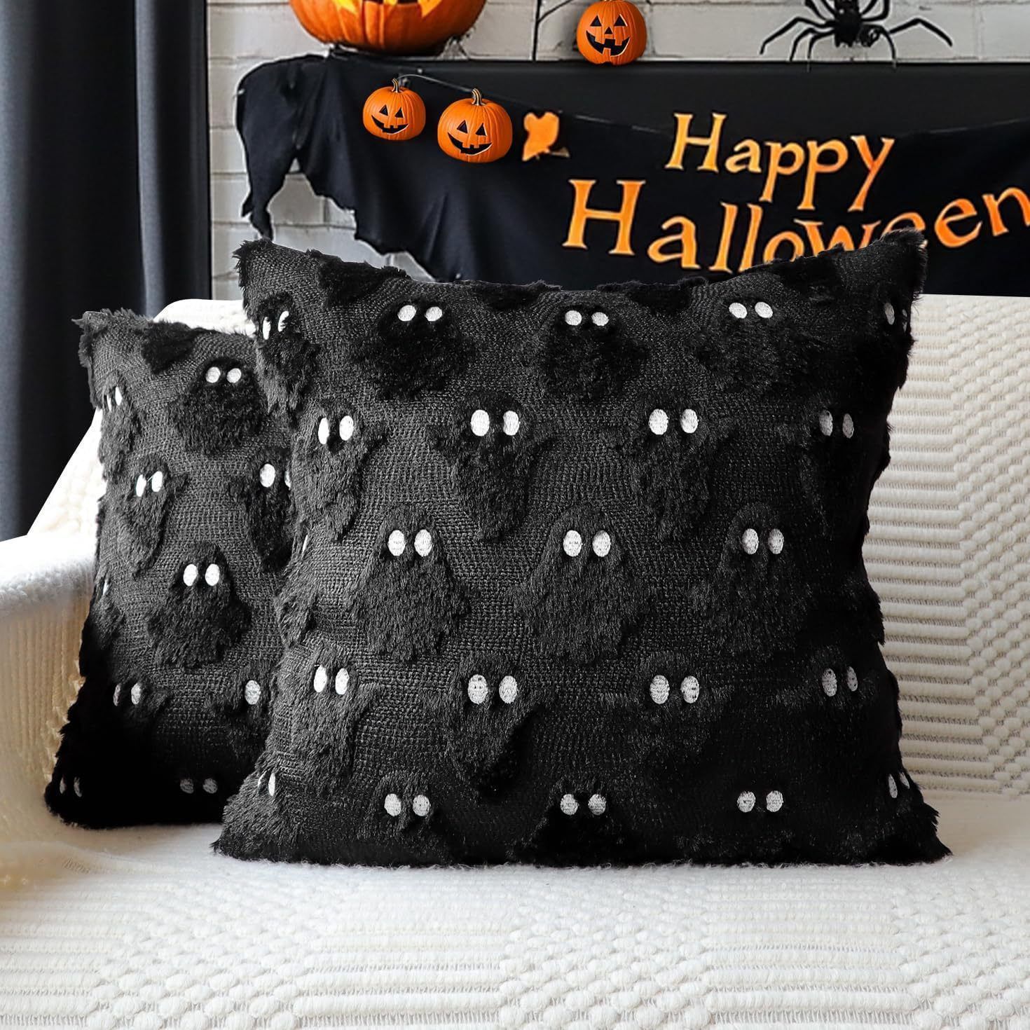 2PCS Fun Festival Short Plush Pillow Cover view 5