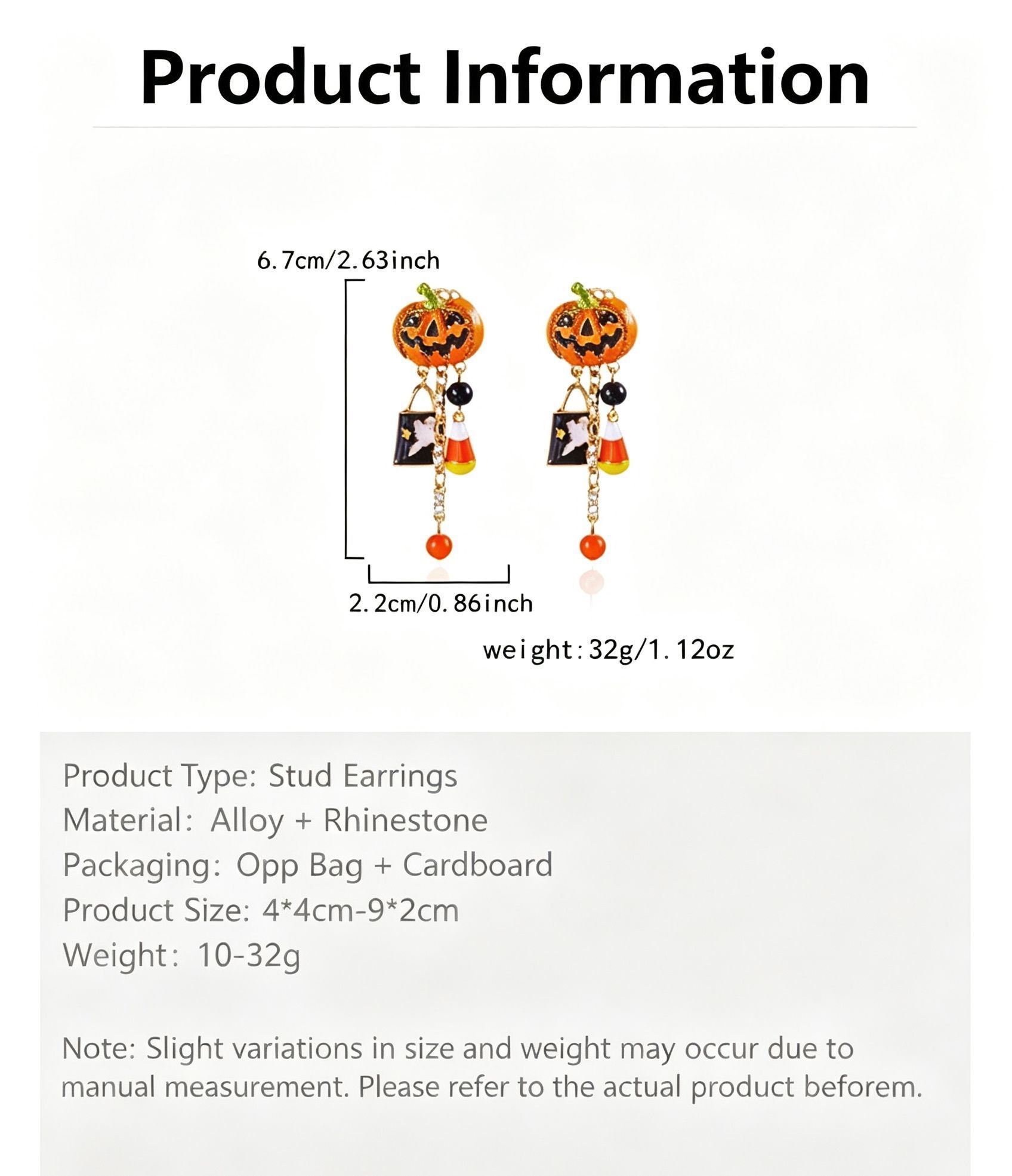 Halloween & Christmas Themed Gothic Drop Earrings For Women view 3