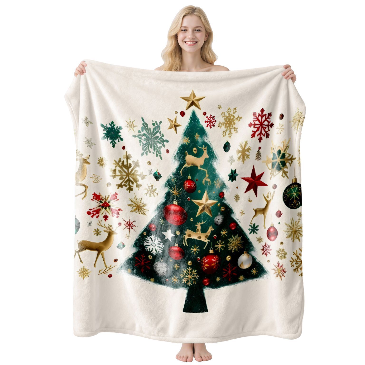Christmas & Halloween Themed Flannel Small Blanket — image 1