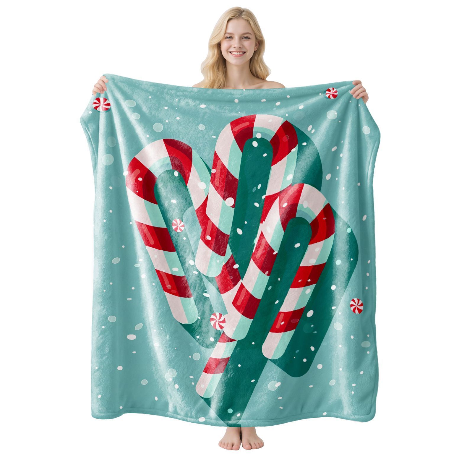 Festive Ornamental Flannel Throw Blanket — image 1