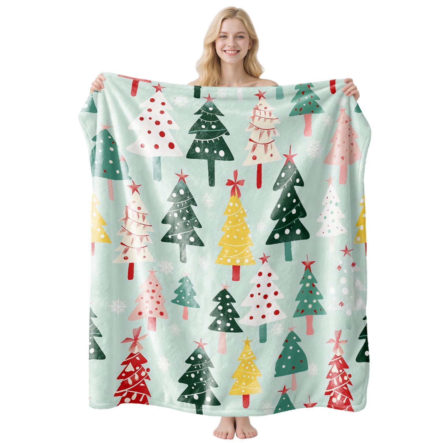 Soft Holiday‑Print Flannel Throw — image 1