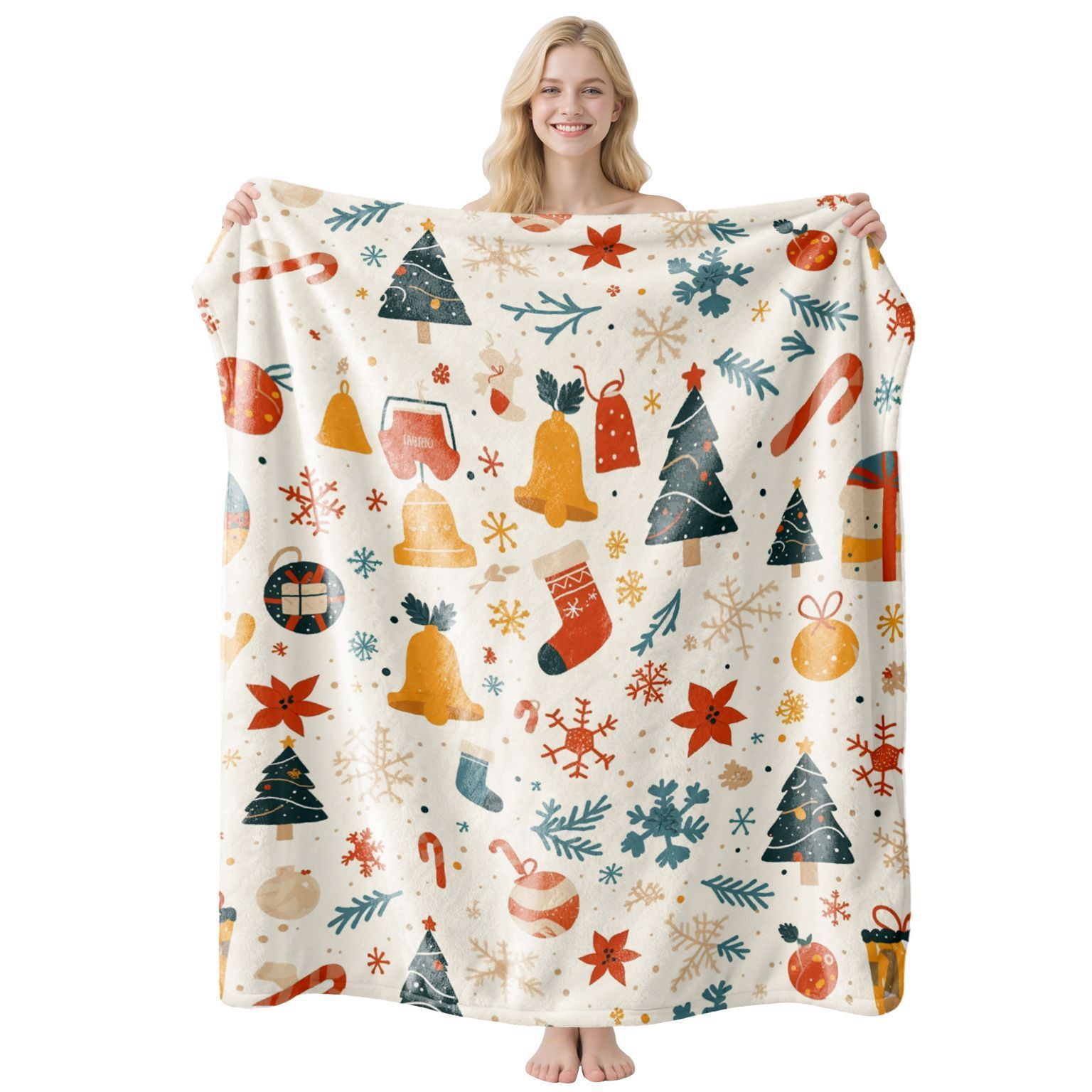 Christmas & Halloween Flannel Throw Blanket — image 1