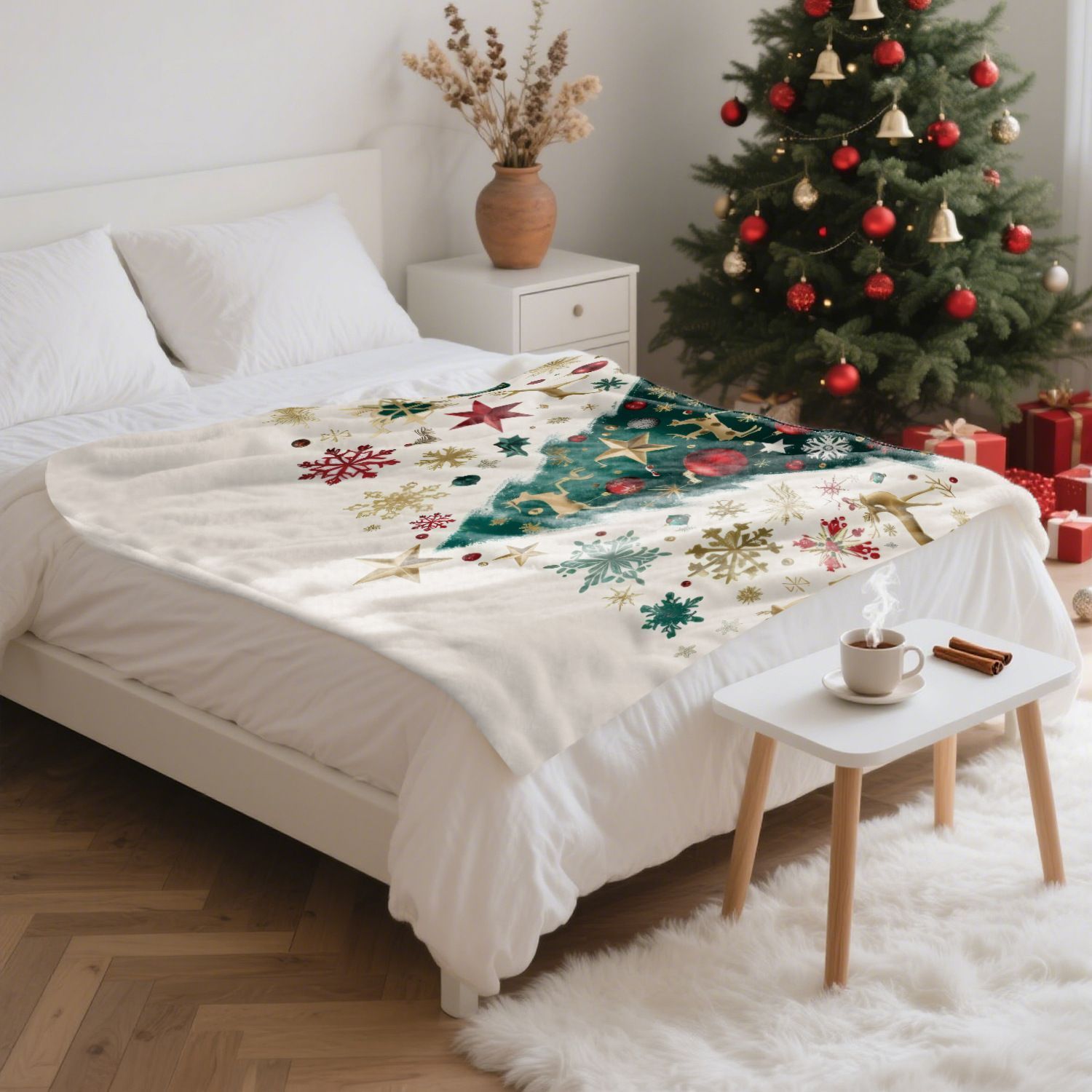 Vivid‑hued Holiday Pattern Flannel Blanket view 11