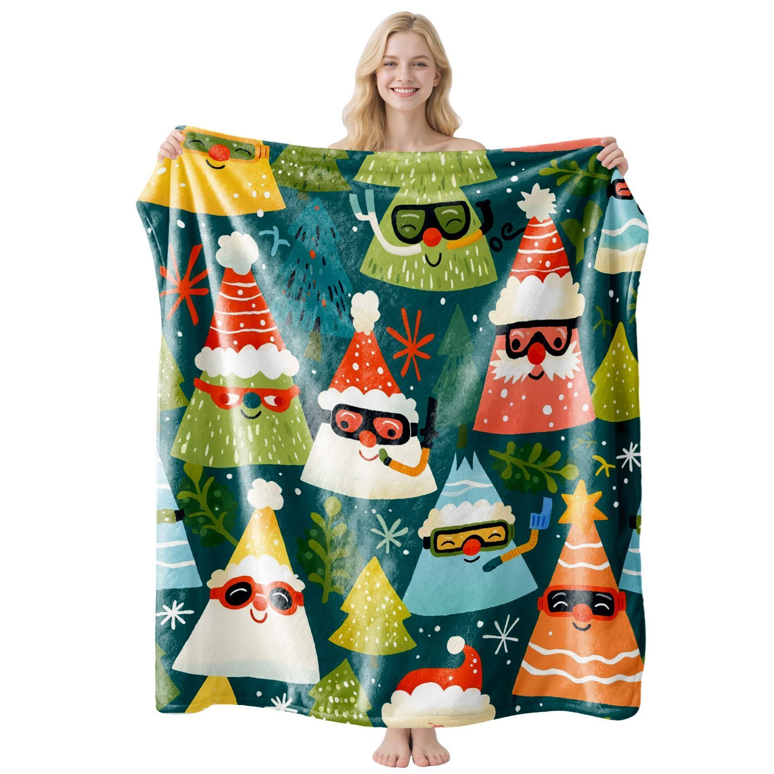 Christmas & Halloween Flannel Throw Blanket — image 1