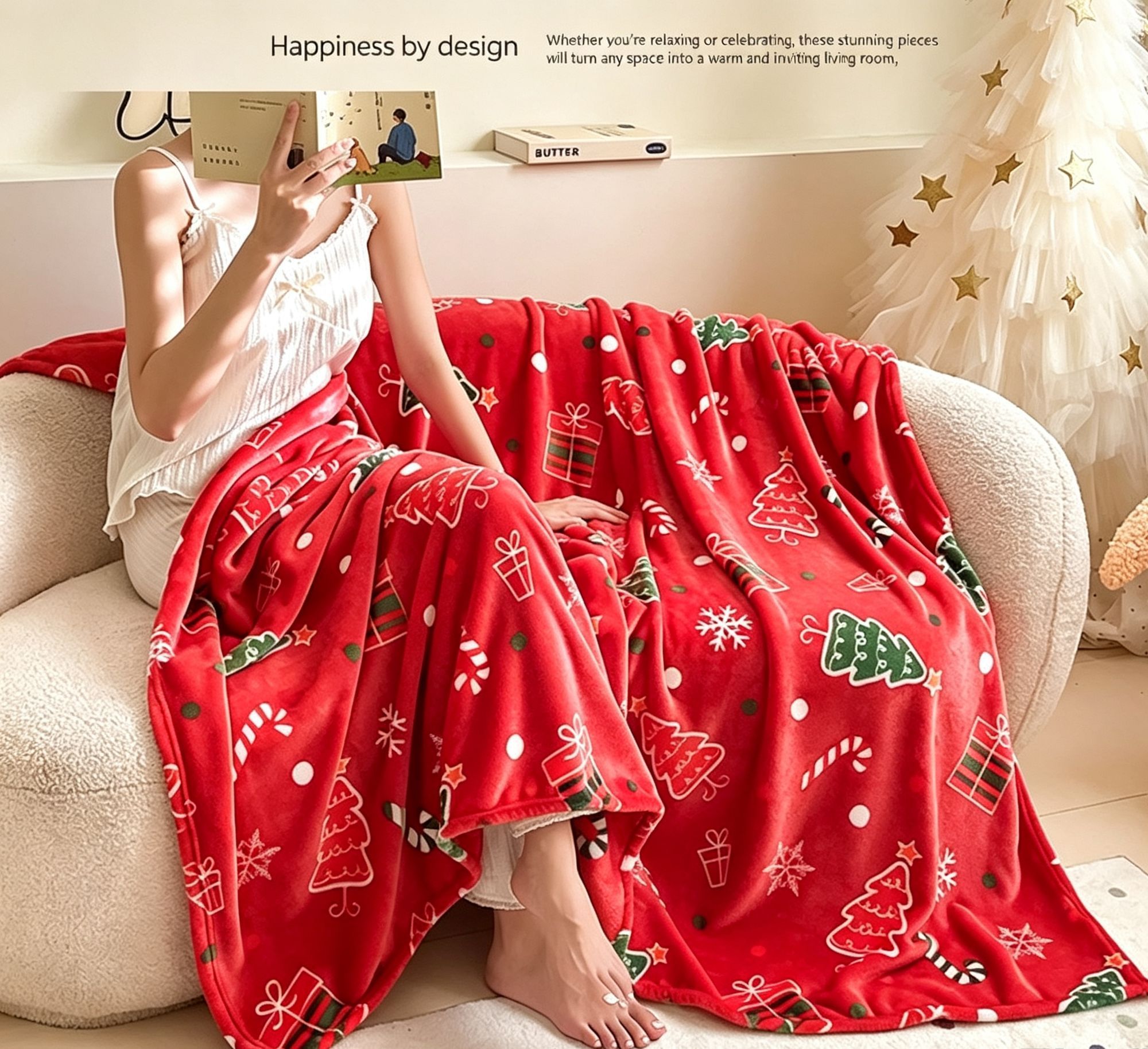 Holiday‑styled Flannel Throw Blanket For Christmas & Halloween view 7