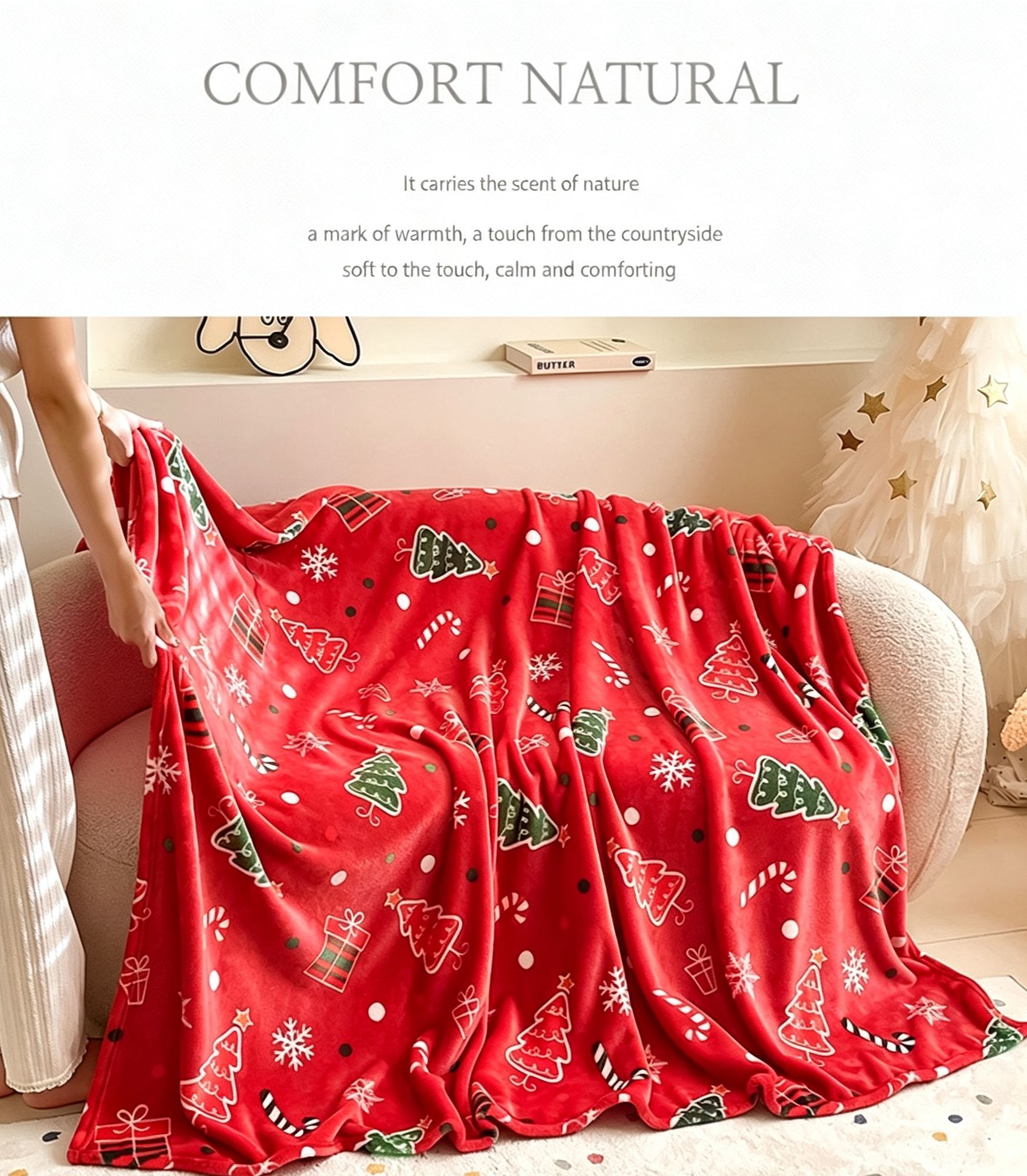 Festive Flannel Throw Blanket For Christmas & Halloween view 11