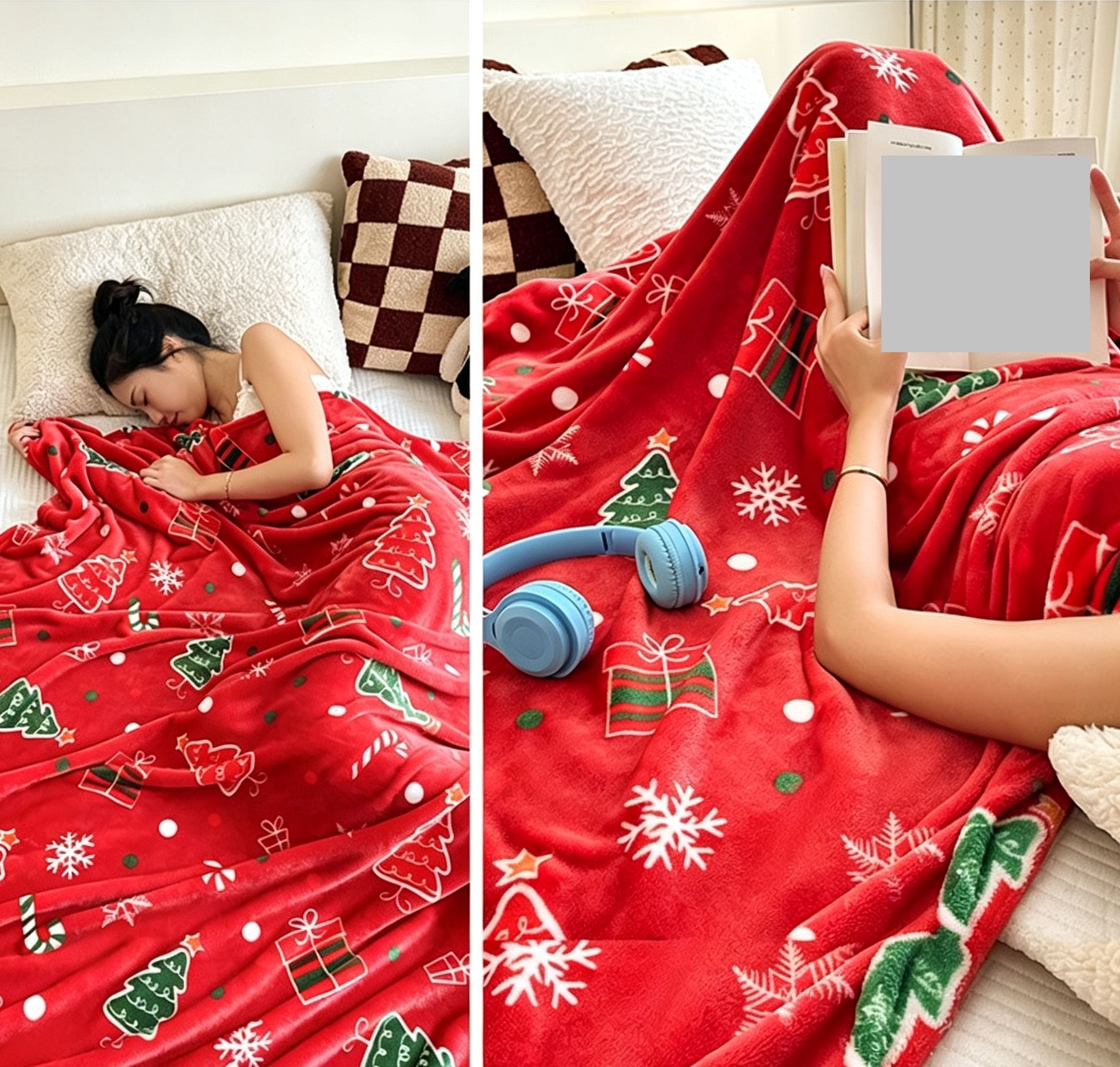 Home‑oriented Flannel Throw Blanket For Christmas & Halloween view 12