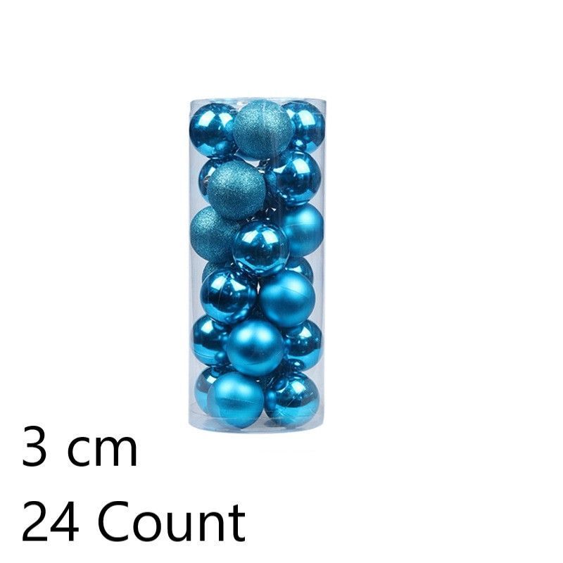 24 Count Glossy Plastic Christmas Tree Pendant Balls — image 1