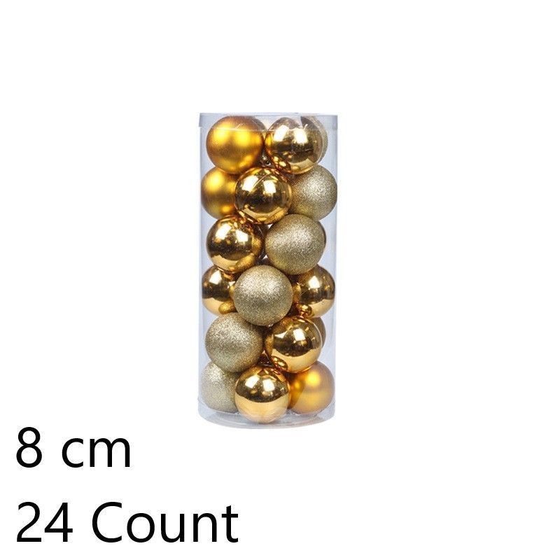 24 Pieces Plastic Electroplated Festive Decor Spheres — image 1