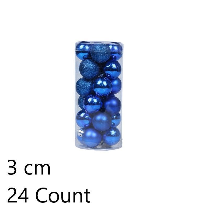 24 Count Shiny Plastic Christmas Tree Pendant Balls — image 1