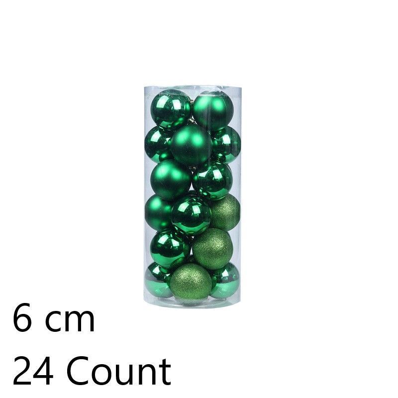 24 Count Vibrant Plastic Xmas Pendant Balls — image 1