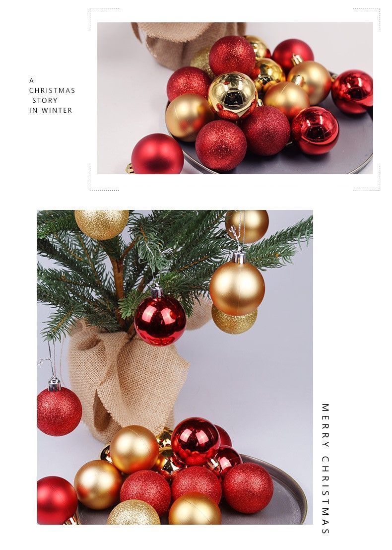 24 Count Vibrant Plastic Xmas Pendant Balls view 4