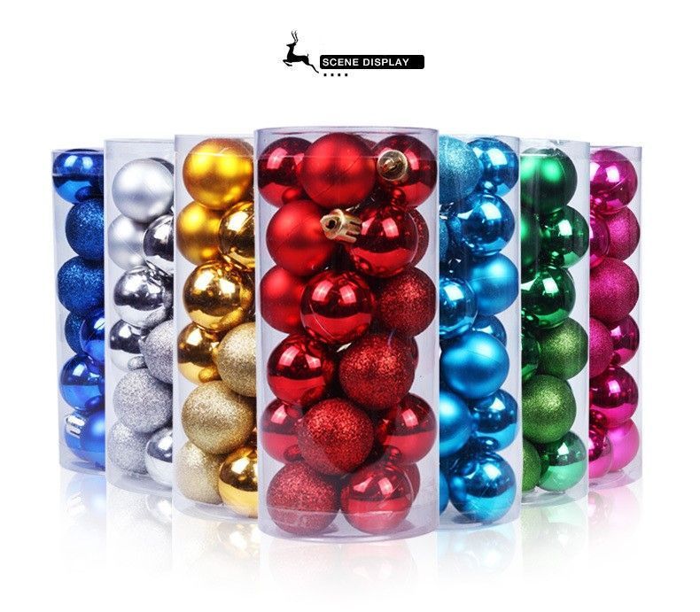 24 Pieces Plastic Electroplated Festive Decor Baubles view 3