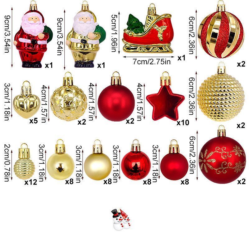 72 Count Rich Assorted Holiday Baubles Packed in House Shaped Gift Box view 5