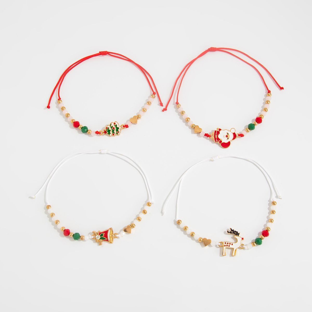 Adjustable Christmas Stacking Beaded Wrist Jewelry 4Pcs Mixed Set Code 6737K4 view 7