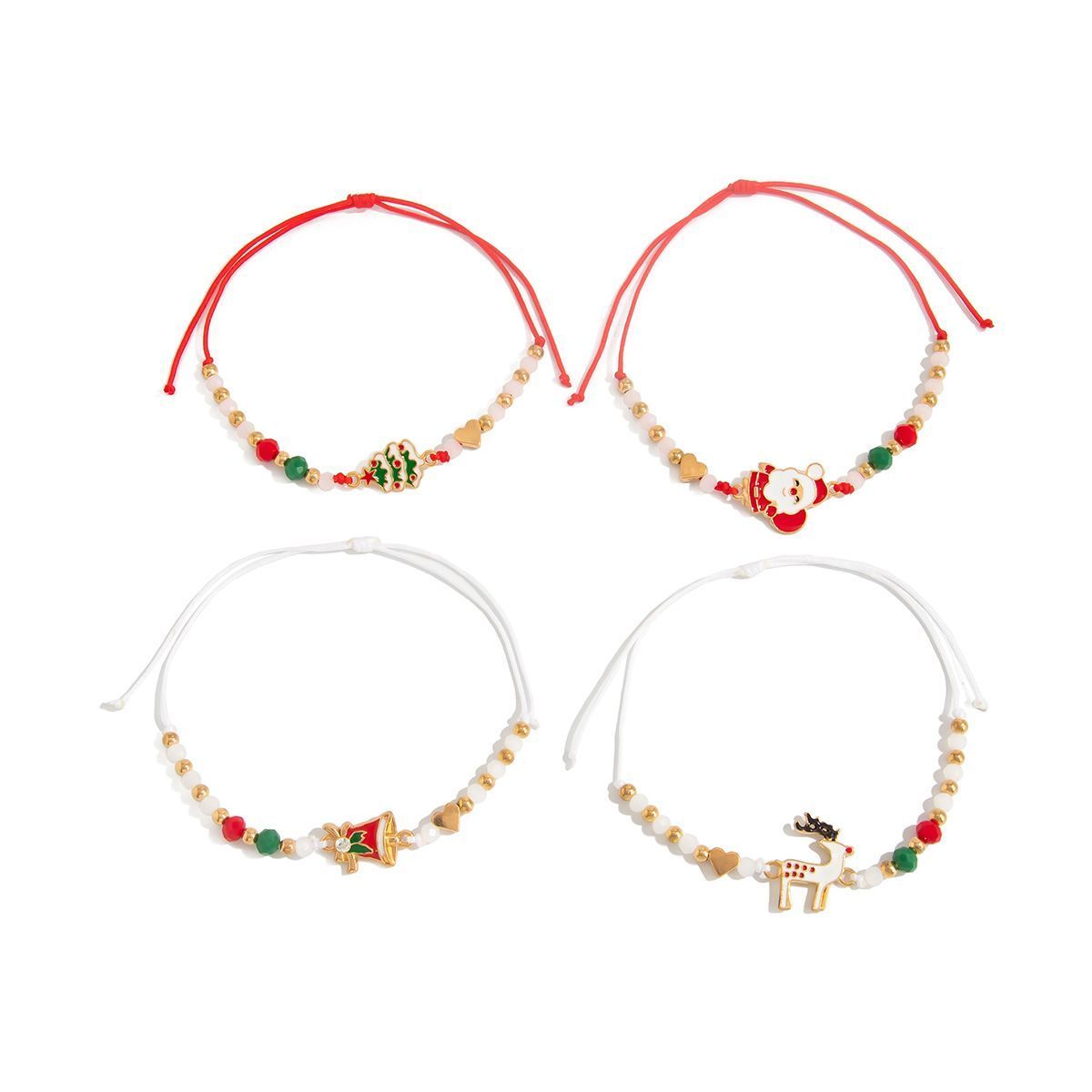 Adjustable Christmas Stacking Beaded Wrist Jewelry 4Pcs Mixed Set Code 6737K4 view 8