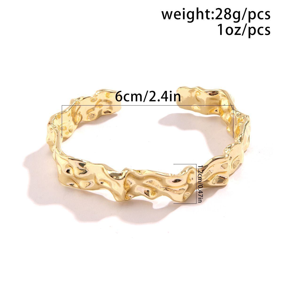 Irregular Textured Lava Open Cuff Bracelet for Women view 2
